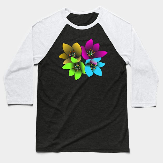 bloom blooming flower flowery petals floral Baseball T-Shirt by rh_naturestyles